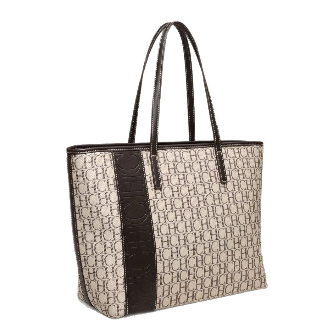 Bolso tote de moda CHHC para mujer, gran capacidad, estilo 2025, bolso de hombro de material PU, ideal para uso diario y compras.