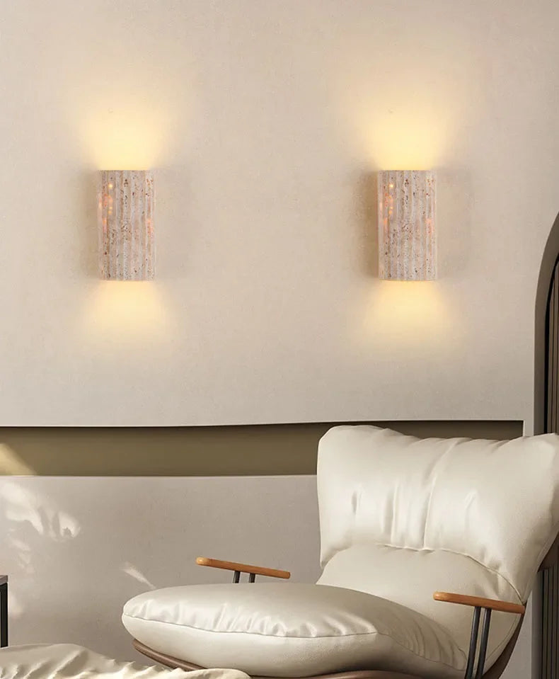 Lámpara de pared de piedra natural Wabi Sabi para sala de estar, dormitorio, escaleras, pasillo, decoración artística de interiores, aplique de pared para el hogar, apliques de mesilla de noche.