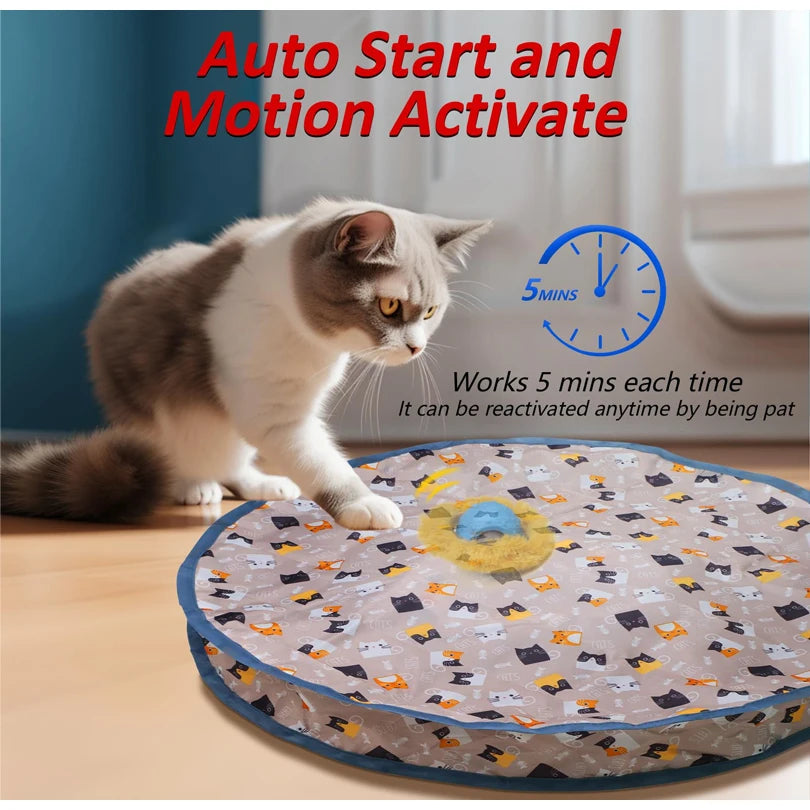 Juego de fundas para pelotas interactivas para gatos, rodadura rápida en bolsa, juguete para gatitos de escondite, juguete interactivo para gatos activado por movimiento, para interiores