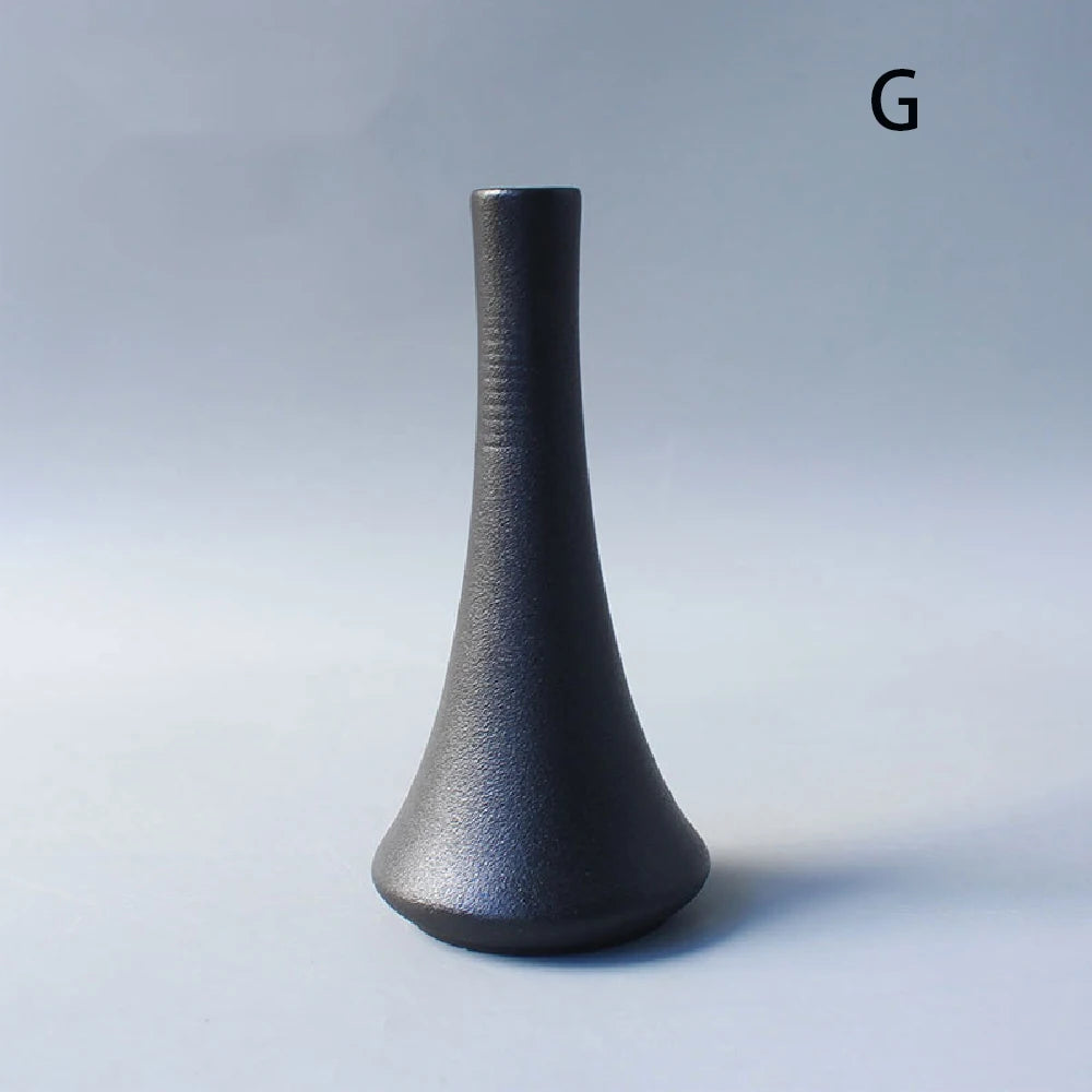 Jarrón pequeño de cerámica para flores, decoración del hogar, artesanías, adorno de mesa, sencillez, decoración de estilo japonés.