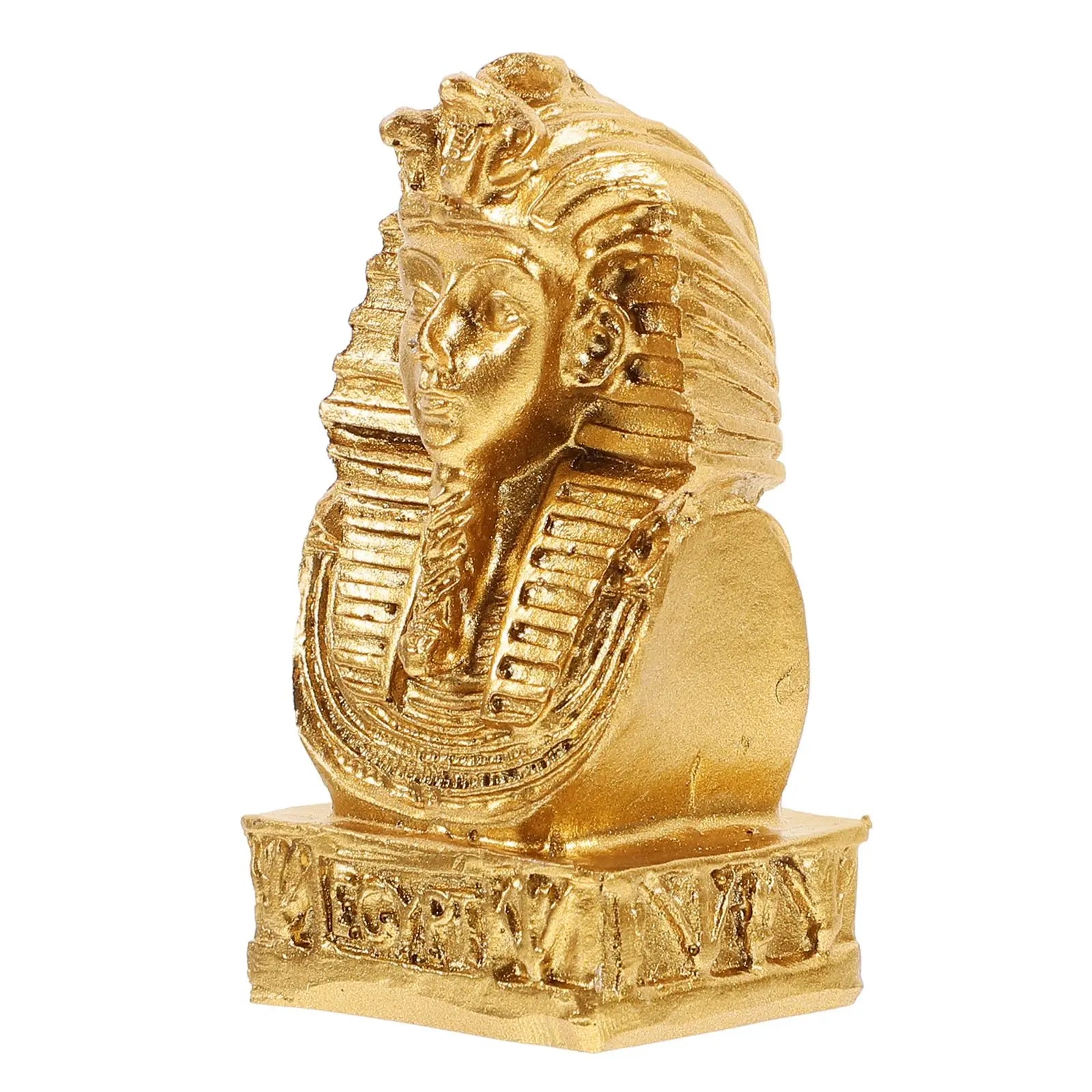 1 pieza Estatua de momia de resina Figura de faraón egipcio Tema antiguo Decoración del hogar Nombre de escritorio Adorno de oficina Estilo vintage Arte