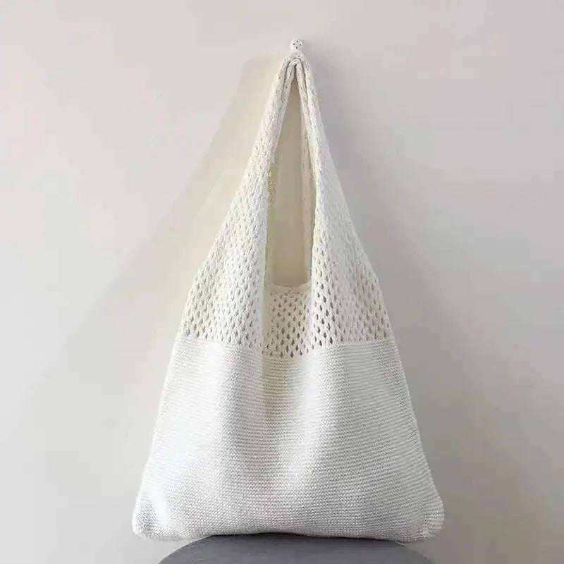 Bolsos de punto para mujer, bolso tote de gran capacidad, bolso grande de playa de verano, bolsos de hombro informales de tejido hueco, paquete femenino
