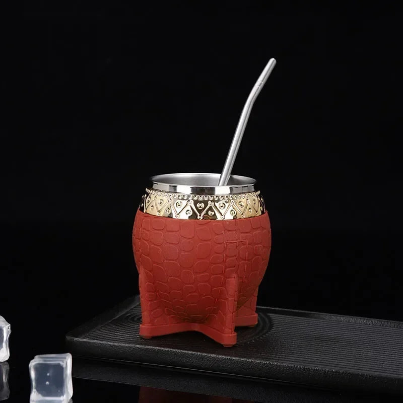 Vaso térmico de acero inoxidable de doble pared de 180 ml para café, cerveza, yerba mate y té.