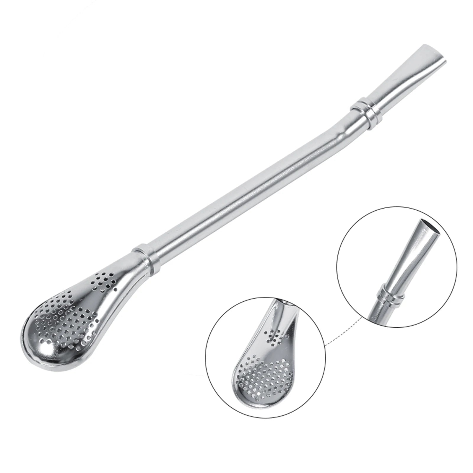 Bombilla de acero inoxidable confiable para yerba mate, pajita para beber y cuchara filtrante.