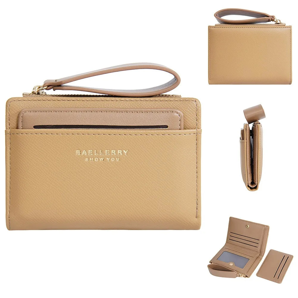 Nueva cartera para mujer con cremallera corta, elegante y de alta gama, con múltiples ranuras para tarjetas, tarjetero japonés y coreano para mujer.