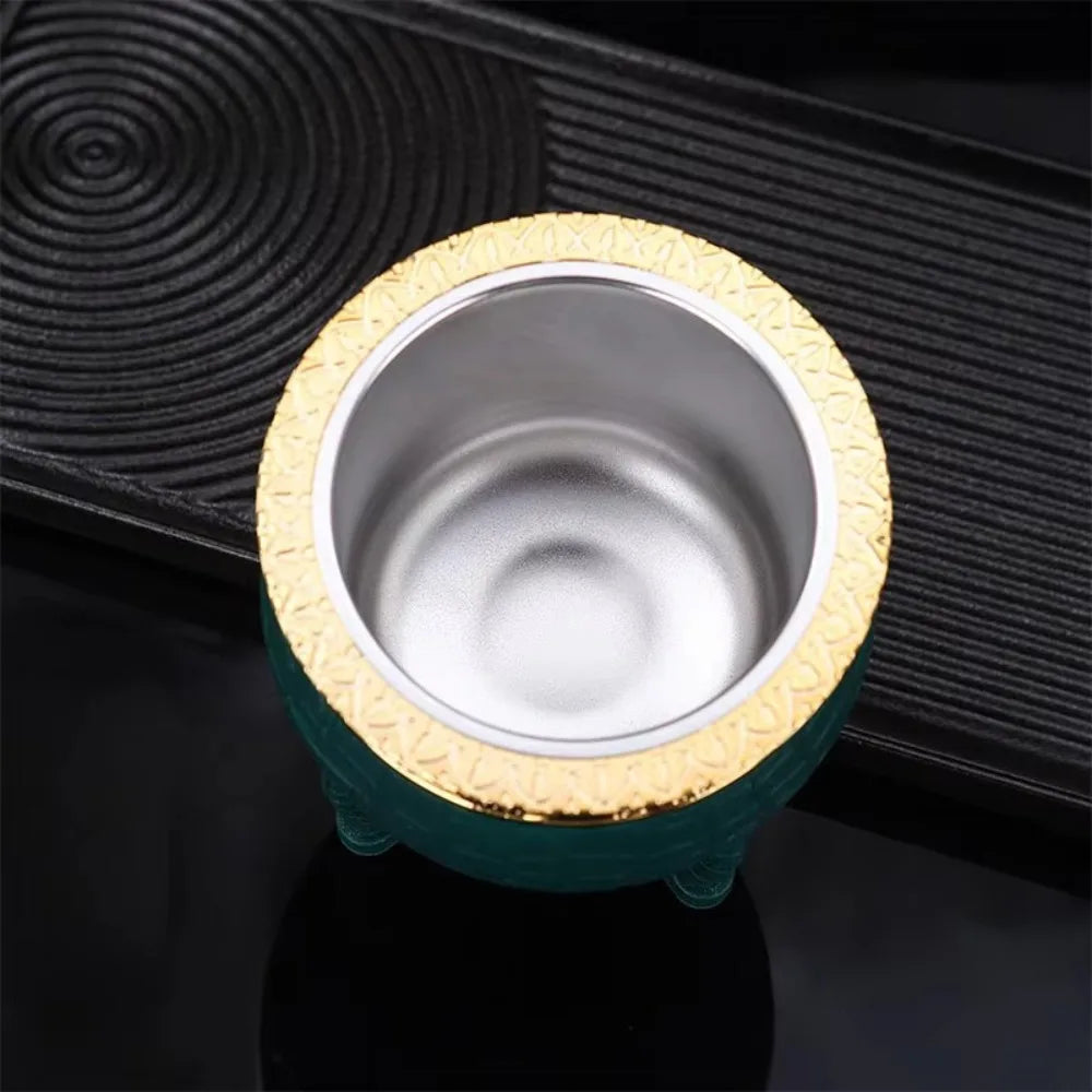 Taza para mate de acero inoxidable de doble capa con aislamiento térmico