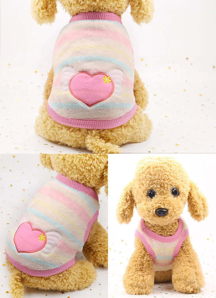 Lindo chaleco de invierno para perros pequeños y gatos, suéter cálido para mascotas, chaqueta acolchada de franela suave para cachorros, accesorios para perros XXS