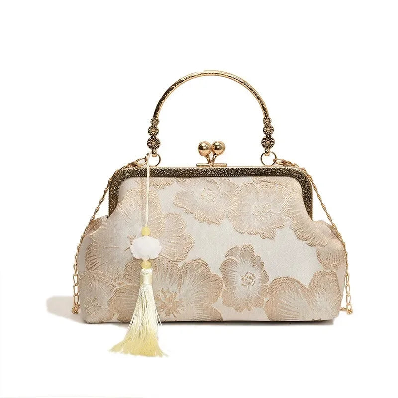 Bolso de noche de lujo de alta gama para mujer, bolso de fiesta con purpurina para bodas, bolso de mano, bolso de hombro con cadena.