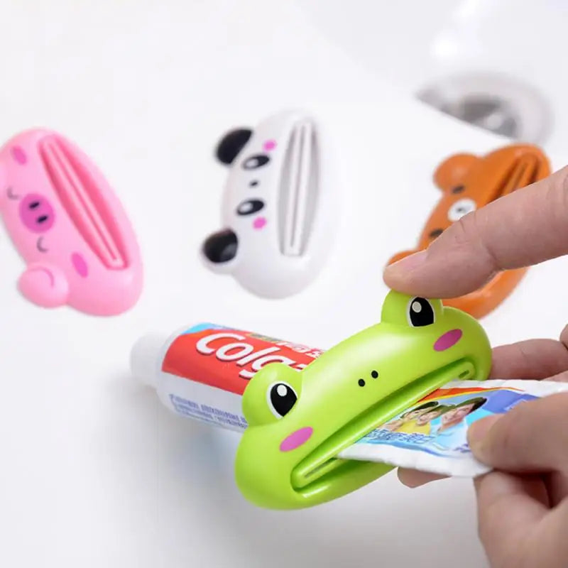 1 unidad Dispensador de pasta de dientes multifunción con diseño de animalito lindo, artículo para el hogar, baño, tubo, dispensador de pasta de dientes de dibujos animados