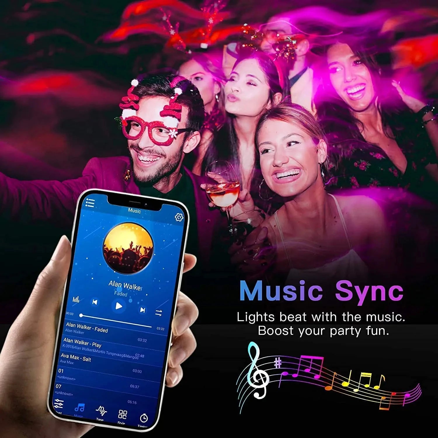 Tiras de luces LED Bluetooth inteligentes SMD 5050 con control remoto por aplicación, cinta flexible de diodos, lámpara de cinta, retroiluminación para TV, sala de juegos y decoración del hogar.