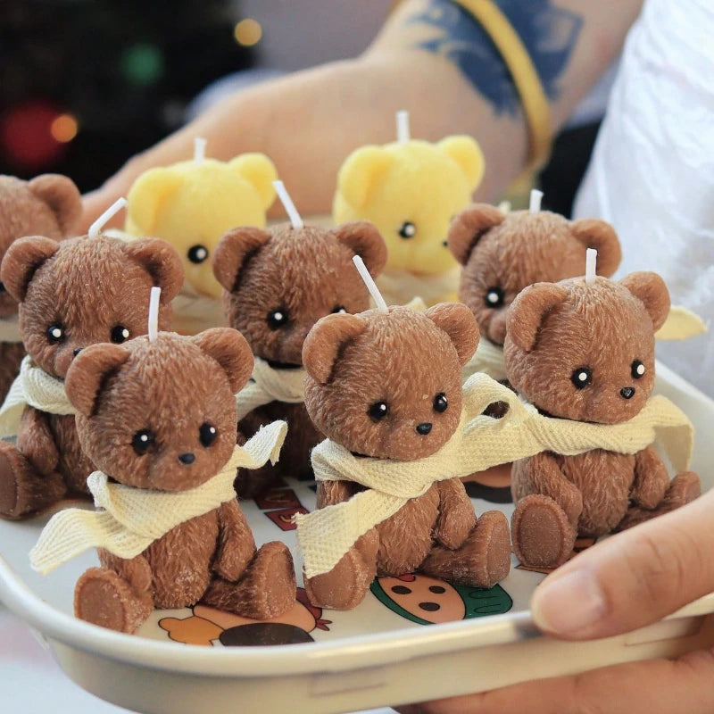 1/2pcs Scented Candle Simulation Teddy Bear Shape Fragrance Cute Souvenir Gift Atmosphere Creative Handmade High-end Bear Candle
