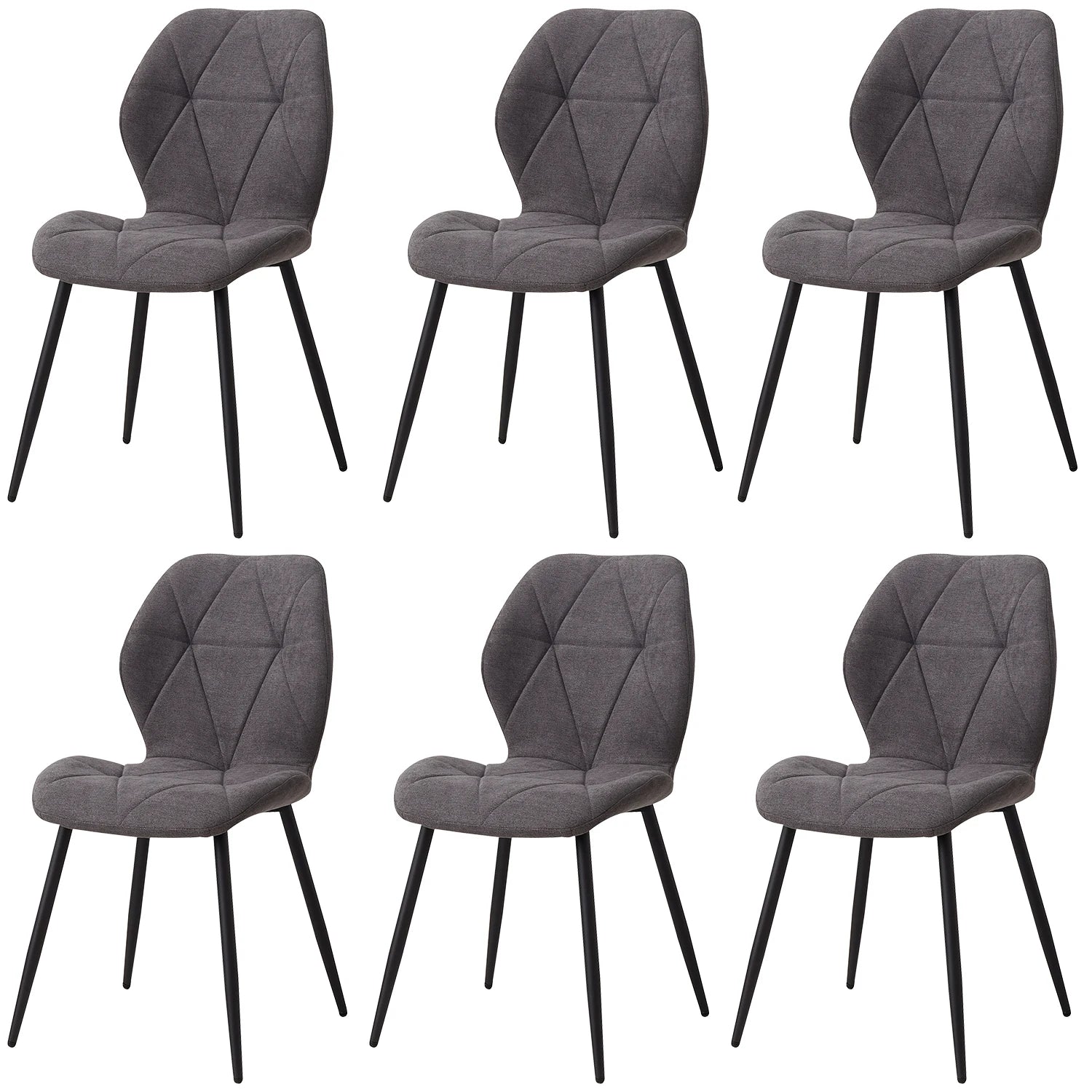 Juego de 2/4/6 sillas de comedor EGOONM, tapizadas en tela de lino acolchada, con patas de metal, ideales para balcón, restaurante o comedor.