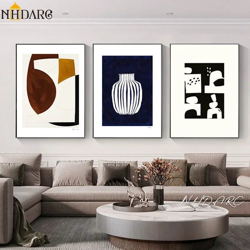 Arte mural minimalista escandinavo, moderno, retro, abstracto, lienzo HD, impresión en póster, decoración para el hogar, dormitorio, sala de estar.