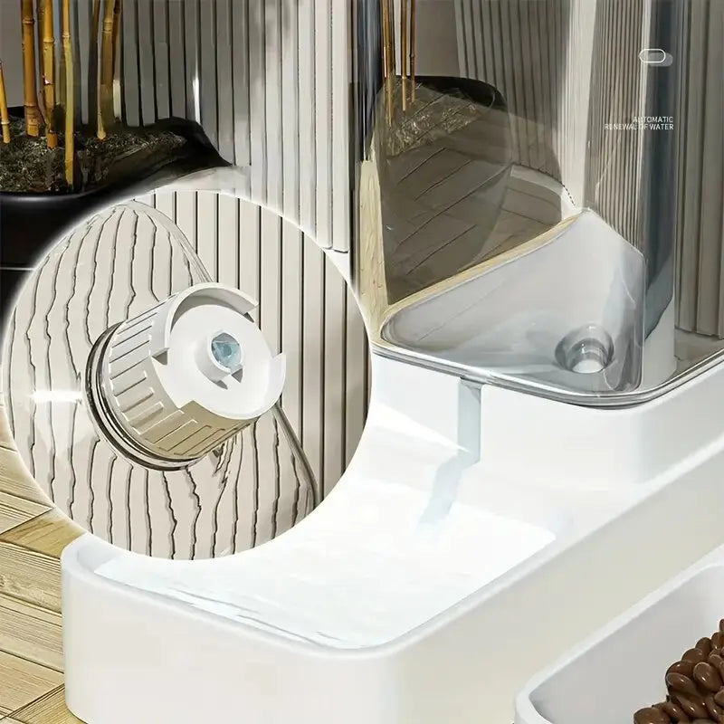 1 o 2 dispensadores automáticos de agua y comida para perros, de plástico, con sistema de alimentación por gravedad.
