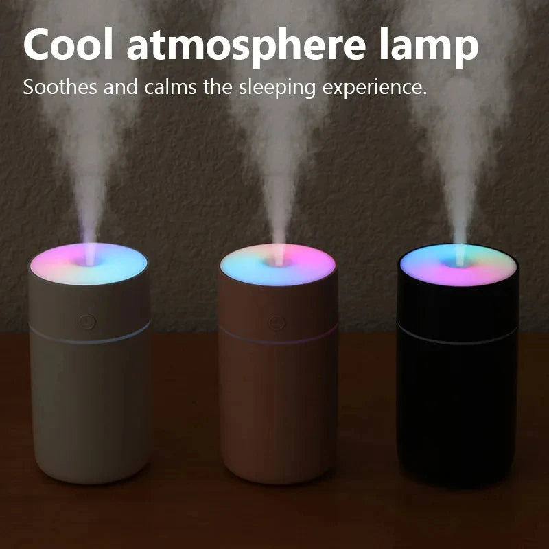 Humidificador de aire portátil mini HOMEFISH colorido, recargable por USB, inalámbrico, difusor de aroma para el hogar y el coche, atomizador de aceites esenciales