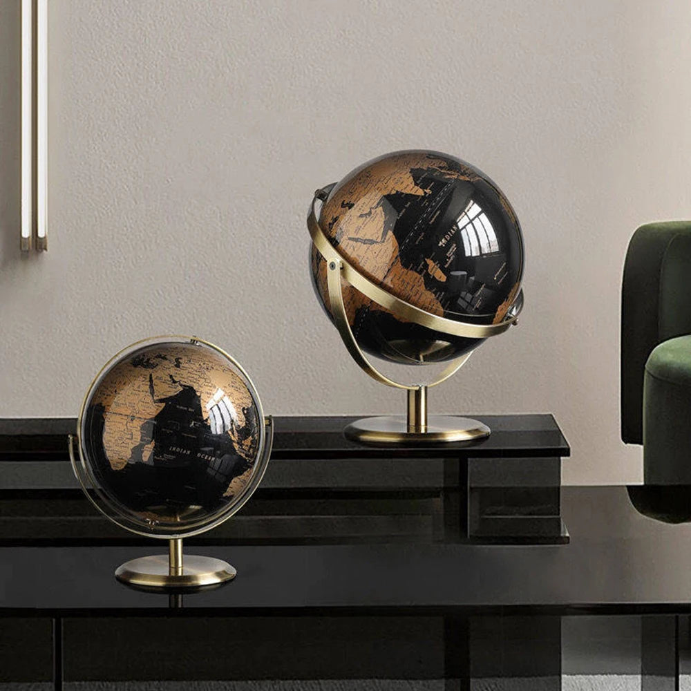 Globo terráqueo Decoración Geografía Accesorios creativos para la decoración del hogar Globo de escritorio retro Mapa del mundo moderno para investigación y aprendizaje