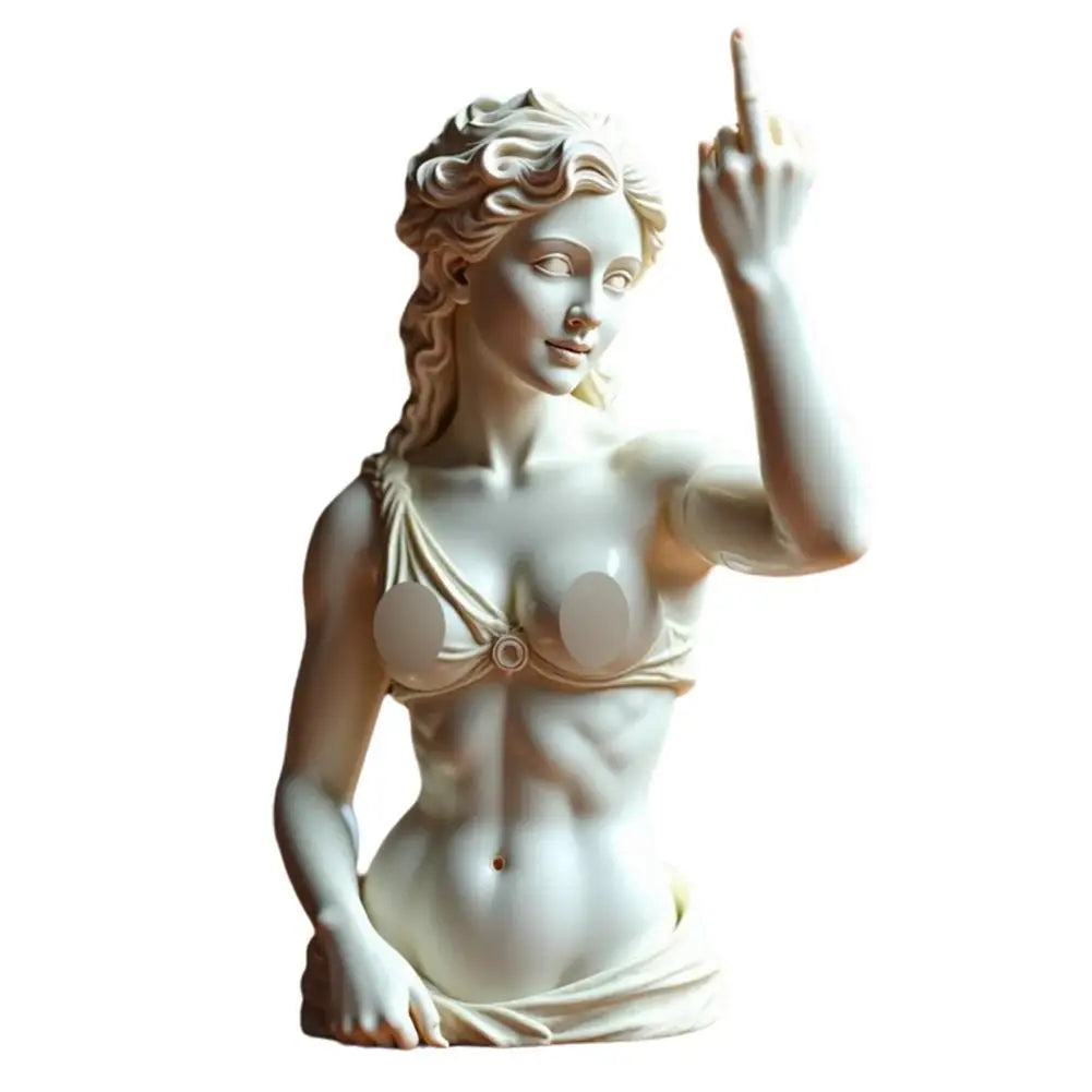 Estatua divertida de resina de la diosa vienesa con el dedo medio, decoraciones personalizadas para el hogar, el jardín, la oficina y la mesa. Regalos especiales.
