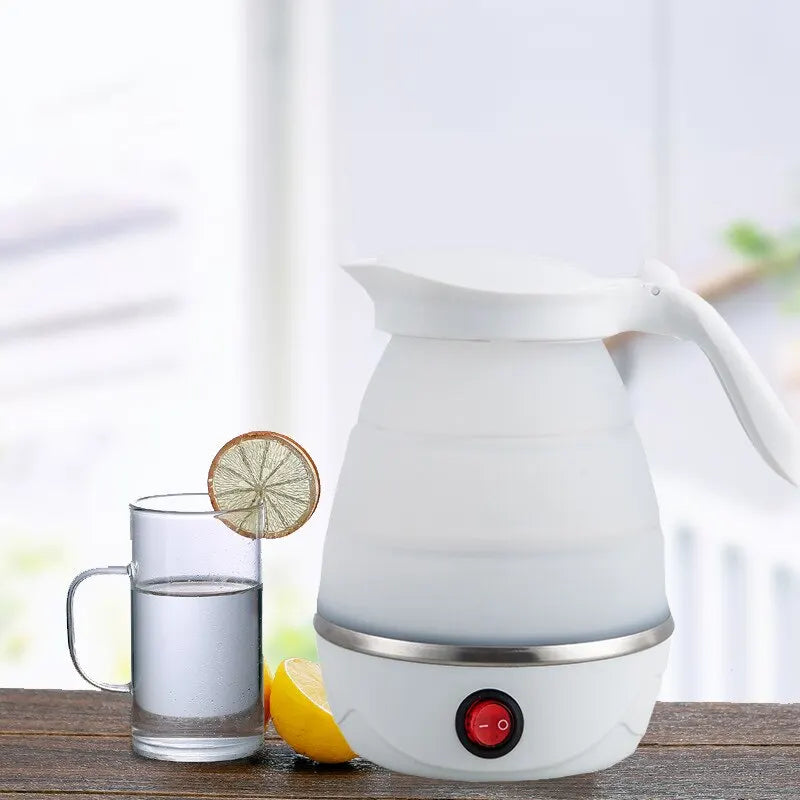 Tetera plegable y portátil con calentador de agua de 600 ml, hervidor eléctrico de agua para el hogar y viajes, 220 V, electrodoméstico de cocina, olla para hervir agua.