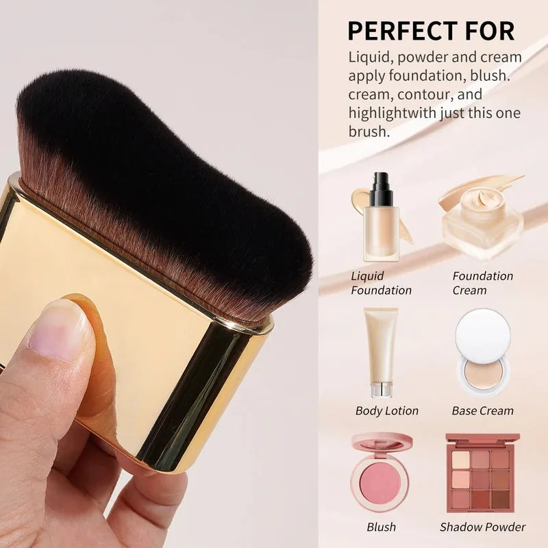 Brochas de maquillaje grandes MAANGE para contornear, broncear, aplicar base líquida, colorete en crema, cerdas suaves, herramienta de maquillaje multiusos para todos los días.