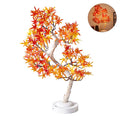 Lámpara de mesa con forma de árbol bonsái artificial, lámpara de hadas con forma de hojas de arce, luz nocturna LED que funciona con pilas/USB, ideal para decoración de camping.