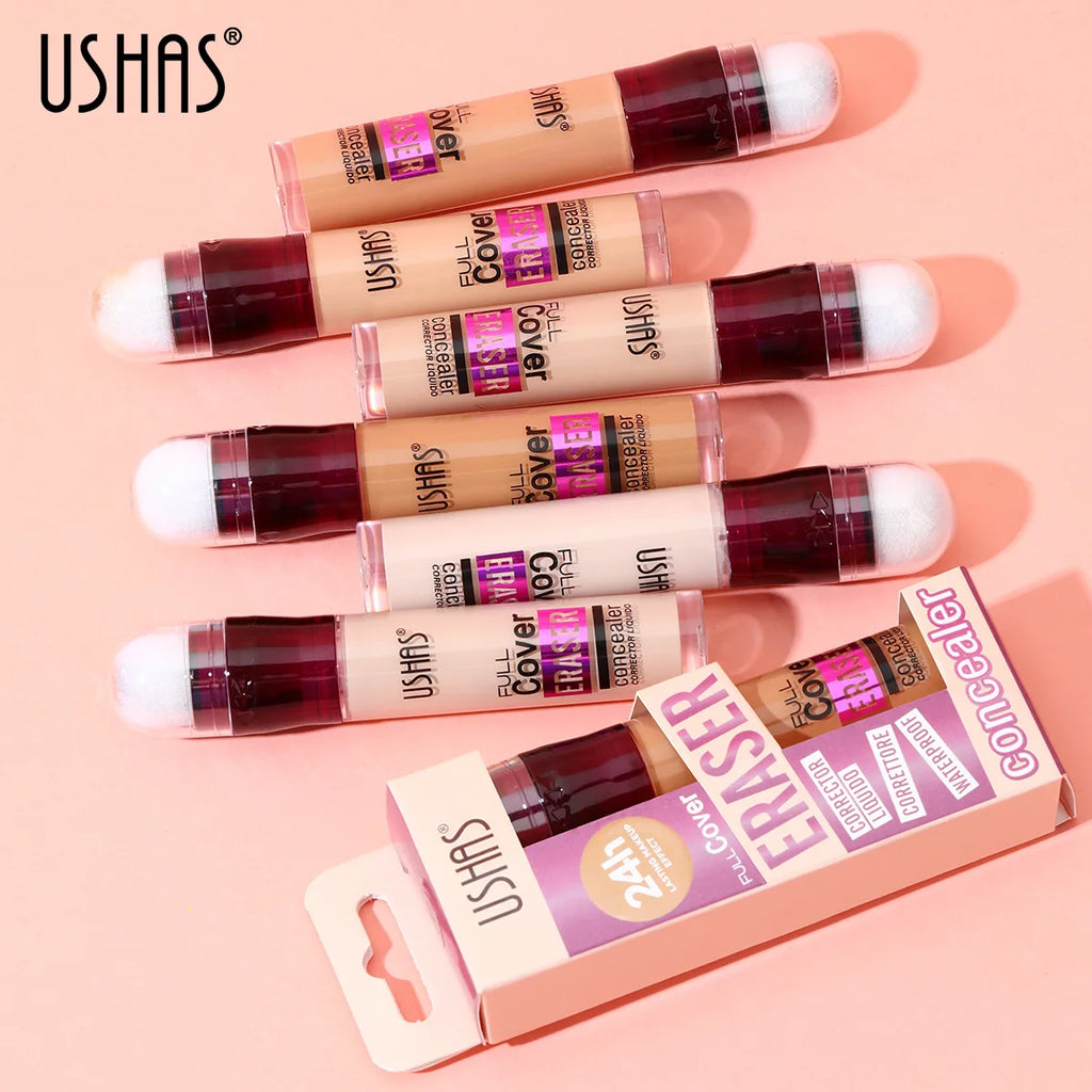 Corrector facial con cabezal de esponja, base de maquillaje líquida mate, control de grasa, crema BB de larga duración, resistente al agua, iluminador, cosméticos.