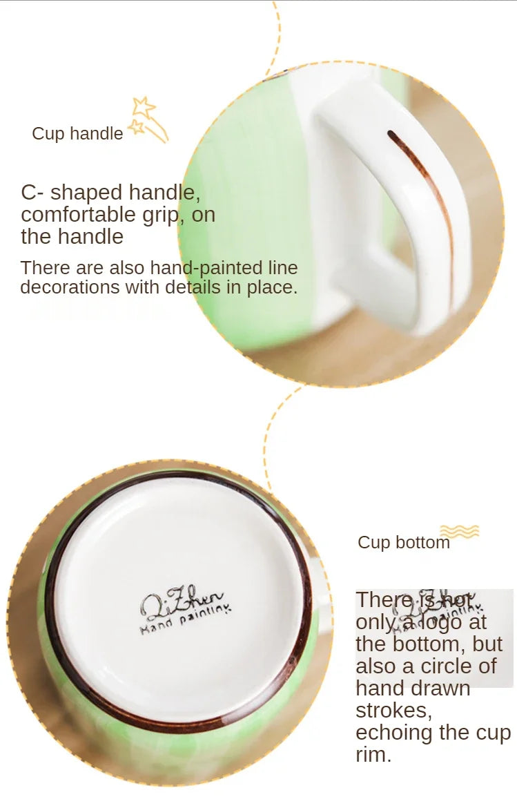 Taza de cerámica con diseño de gato de la suerte japonés, vaso de agua de alta capacidad para el hogar, la cocina y la oficina, ideal para café o té (400 ml).