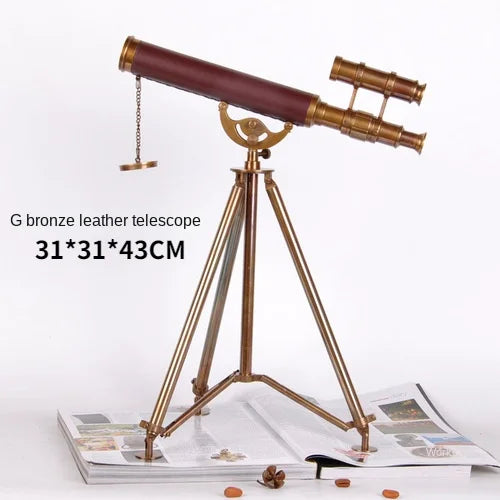 Telescopio de cobre puro, decoración de estilo europeo, americano y francés, decoración clásica suave para villas, oficinas y salas de exposición.