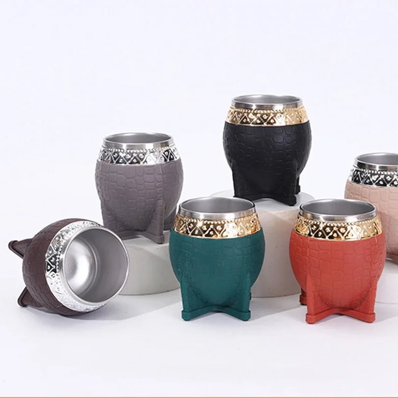 Mate aluminio con textura de cuero