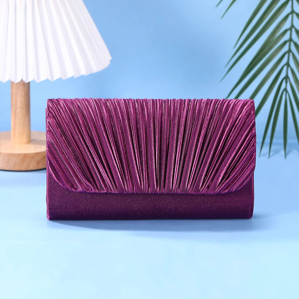 Bolso bandolera de un solo hombro con textura elegante y a la moda, bolso de fiesta, bolso de mano elegante y lujoso, bolso de mano plegable de noche.