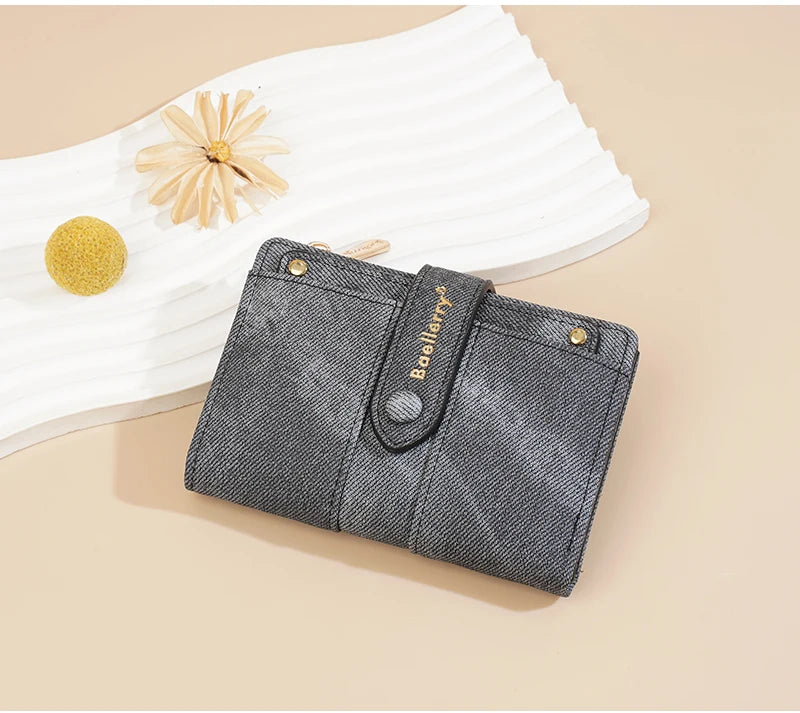 Carteras cortas de mujer Baellerry New Fashion con cremallera, monederos de alta calidad, monedero para mujer con clip para tarjetas desmontable.