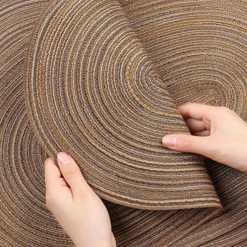 1/4/6/10PCS Salvamanteles ovalados trenzados para mesas de comedor, juego de manteles individuales extragrandes de tejido natural