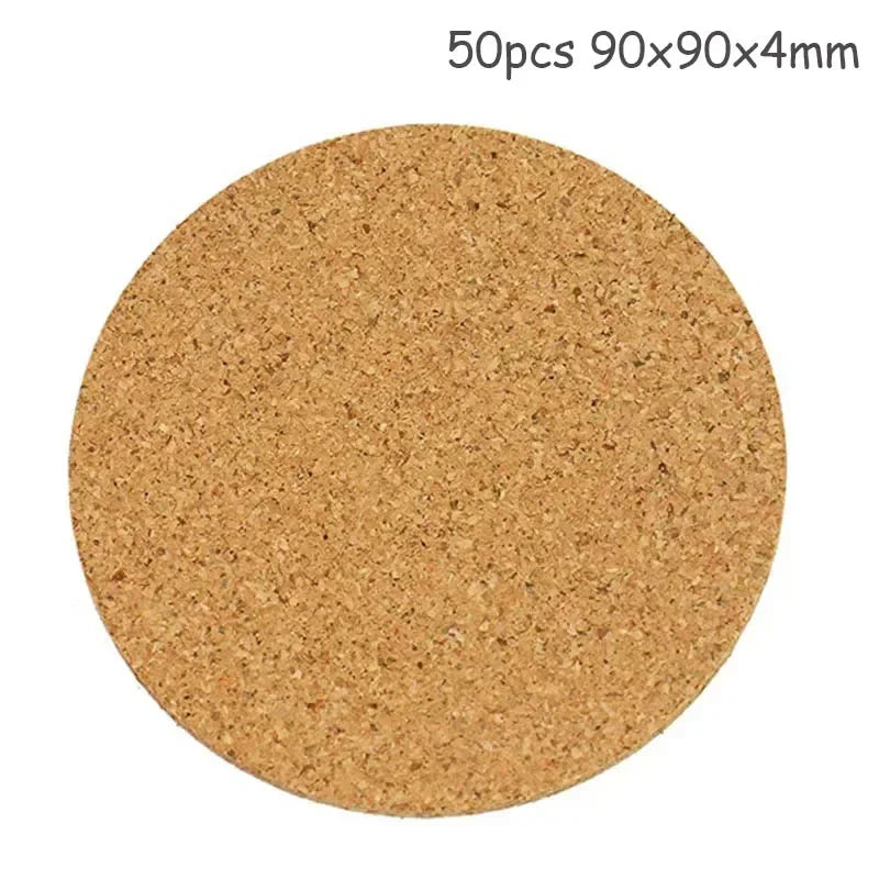 50/100 posavasos de corcho natural para tazas, manteles individuales para mesa, accesorios de cocina, posavasos redondos para tazas de café y té, decoración de escritorio