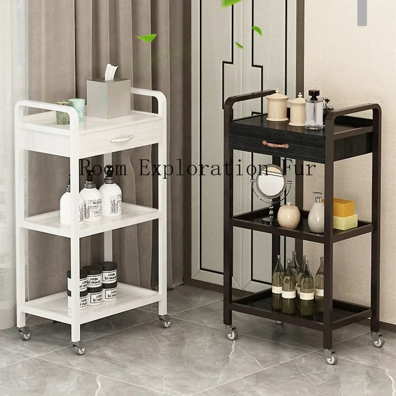 Beech Trolley Salon Hair Equipment Wheels Spa Beauty Furniture Machine Laser Black Roulette Storage Hairdressing Stainless Steel