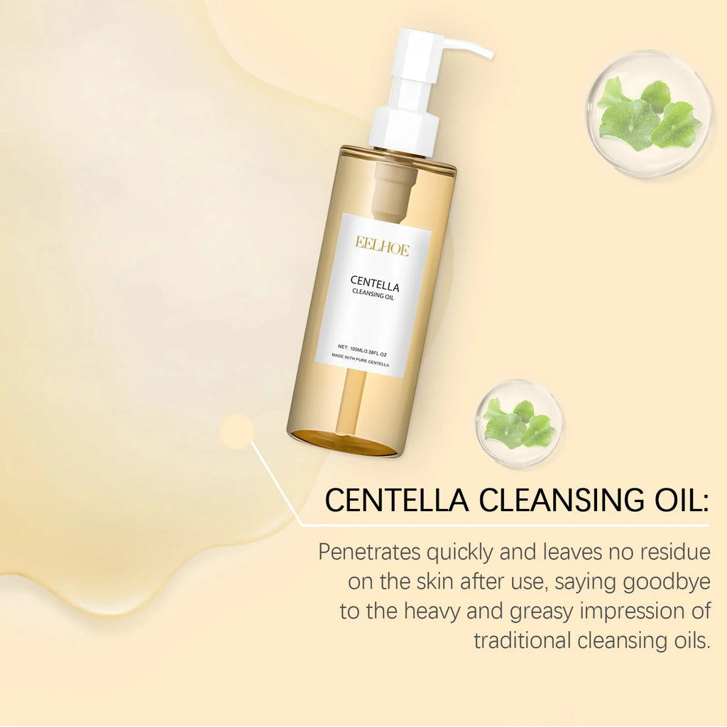 Aceite limpiador de centella, desmaquillante, limpieza facial suave, hidratante, con vitamina E, control de grasa, minimiza los poros. Productos para el cuidado de la piel.