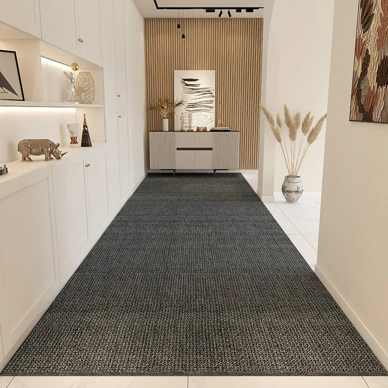 Alfombra para pasillo, a prueba de polvo y resistente al desgaste, alfombra de entrada, alfombra grande y larga de color liso para decoración del hogar.