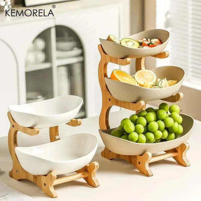 Plato de frutas de 2/3 capas para sala de estar, plato de plástico para aperitivos, cesta de frutas secas moderna y creativa, plato de dulces, soporte para pasteles, ensaladera.