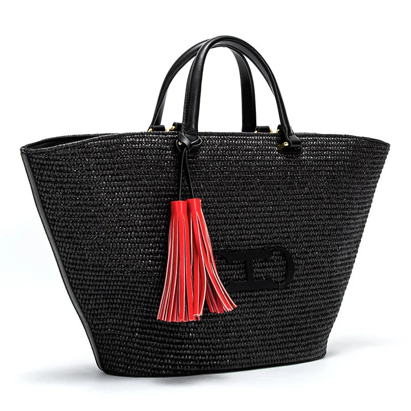 Bolso de mano Chch estilo cesta tejida para mujer, nuevo bolso tote de gran capacidad