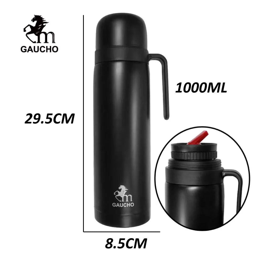 1 juego/lote de kits de viaje Gaucho Yerba Mate. Incluye termo de acero inoxidable, calabazas, bombilla, pajita y lata de té.