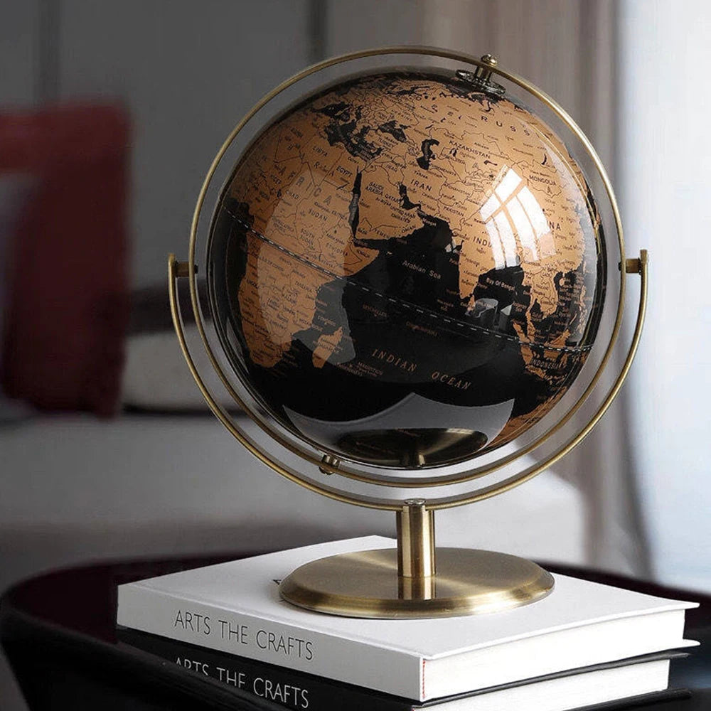 Globo terráqueo Decoración Geografía Accesorios creativos para la decoración del hogar Globo de escritorio retro Mapa del mundo moderno para investigación y aprendizaje