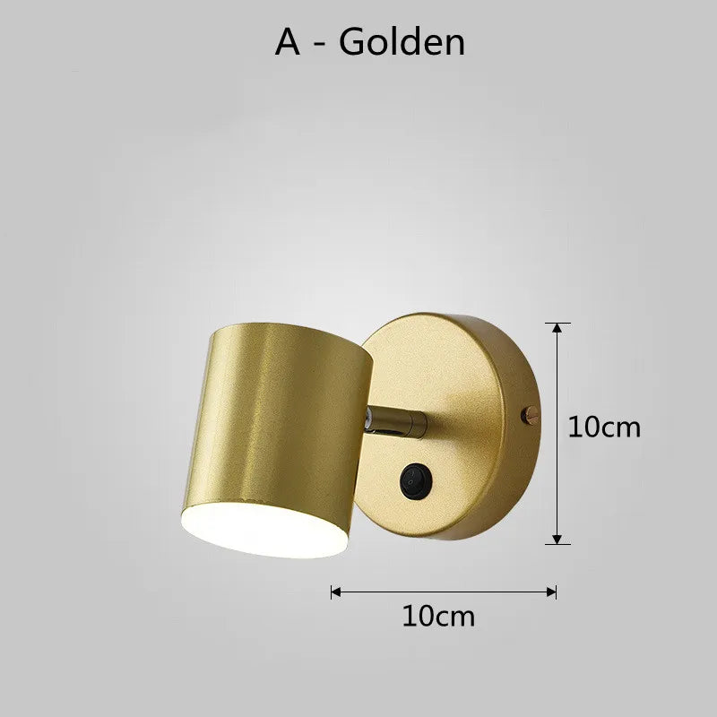 Mini lámpara de pared LED recargable con interruptor moderno, luces nocturnas, foco de lectura, lámpara de mesita de noche para dormitorio, iluminación decorativa, aplique de pared