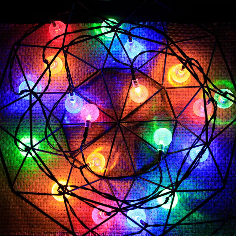 Nuevas luces solares de burbujas para exteriores, guirnalda de luces para camping al aire libre, guirnalda de luces decorativas con forma de gota de agua y luces LED de cristal.