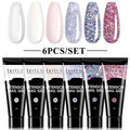 Kit de gel para extensión de uñas LILYCUTE de 15 ml, solución acrílica, esmalte en gel con lámpara para uñas para una rápida extensión, gel UV para uñas.
