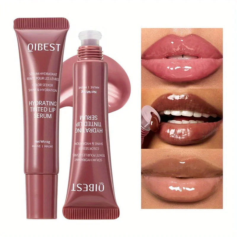 Brillo labial de color, líquido hidratante y humectante, bálsamo labial ligero y brillante, brillo labial hidratante a base de agua.
