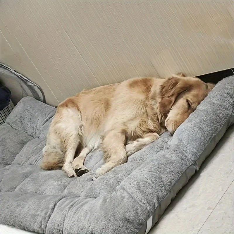 Cama grande de felpa para perros, sofá cama de poliéster supersuave y grueso para mascotas, colchoneta para jaula de perros, cama para perros pequeños, medianos y grandes.
