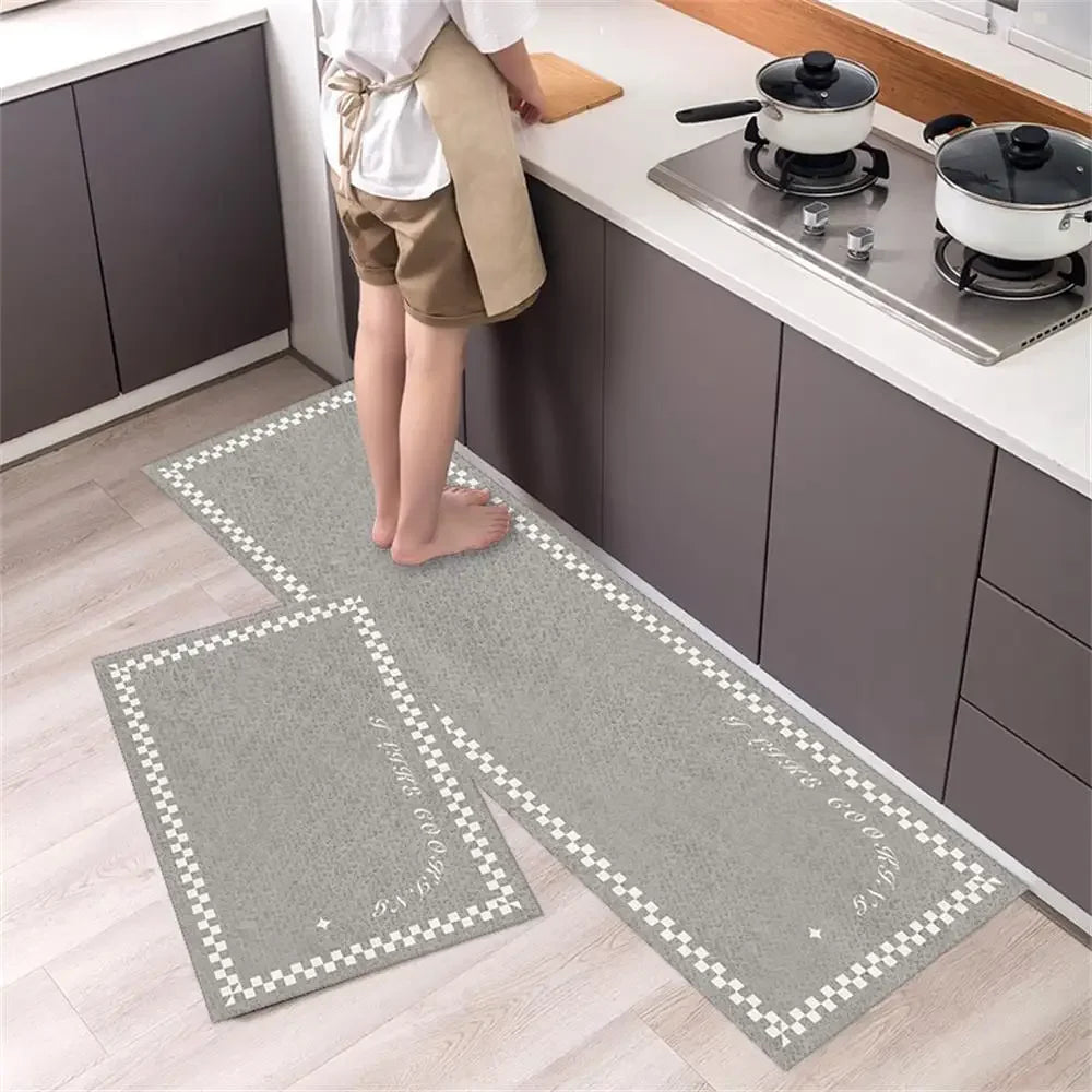 Alfombra para el suelo de la cocina, el dormitorio, la sala de estar, la mesita de noche, el pasillo, la alfombra suave lavable, antideslizante, el felpudo de entrada del baño.