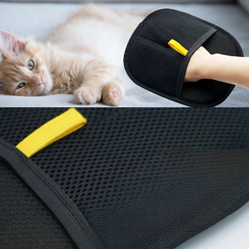 Guantes electrostáticos para eliminar el pelo de las mascotas Guantes de aseo para mascotas de doble cara Cepillo bidireccional de doble cara Artefacto de pelo adhesivo