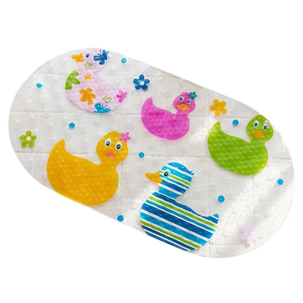 Alfombrilla de baño antideslizante de PVC suave con diseño de dibujos animados para niños, con ventosa, para ducha y bañera.
