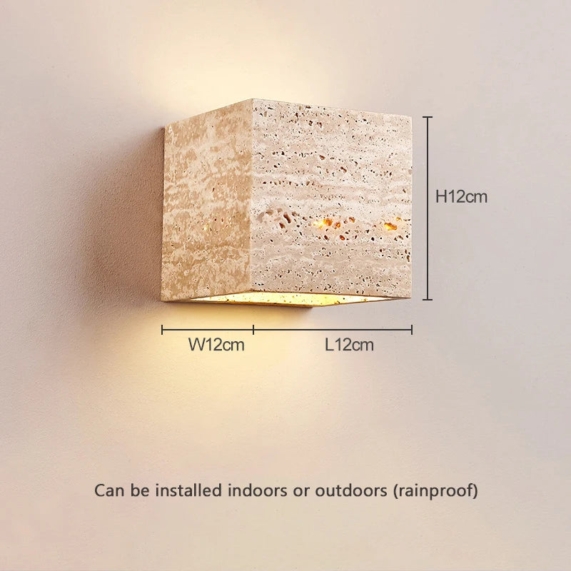 Lámpara de pared de piedra natural Wabi Sabi para sala de estar, dormitorio, escaleras, pasillo, decoración artística de interiores, aplique de pared para el hogar, apliques de mesilla de noche.