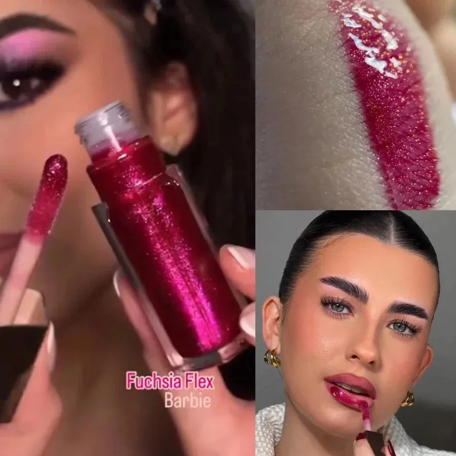 Maquillaje con barra de contorno multicolor de Fenty Beauty, corrector facial mate 3D Diamond Highlight, brillo labial a base de agua que no se desvanece.