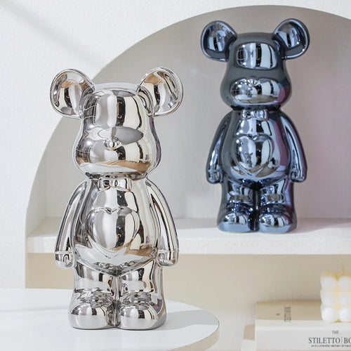17/27/cm Oso estético Ladrillo Estatua de cerámica Oso de peluche decoración figura de acción Esculturas Adorno para habitación Decoración del hogar Manualidades